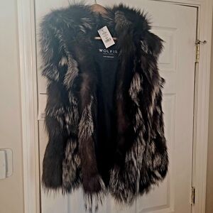 Wolfie Hooded Fox Fur Vest